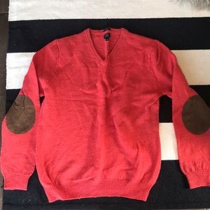 Men’s bright red v neck sweater